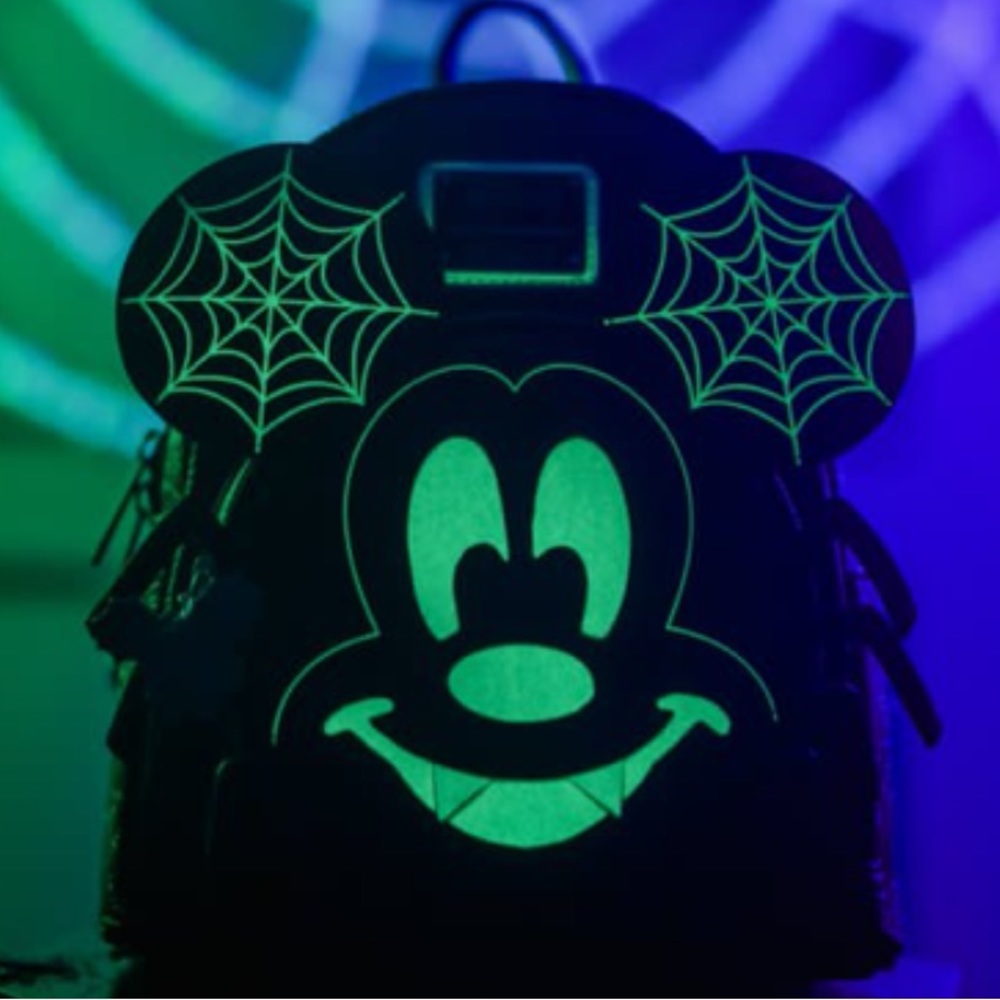 Loungefly Disney Mickey Mouse Spider Glow-in-Dark Backpack - Picture 3 of 13
